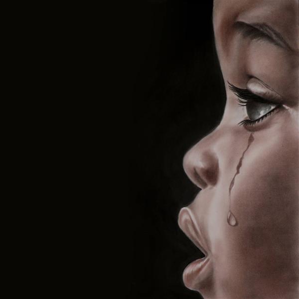 نقاشی نوزاد کوچک در حال گریه کردن