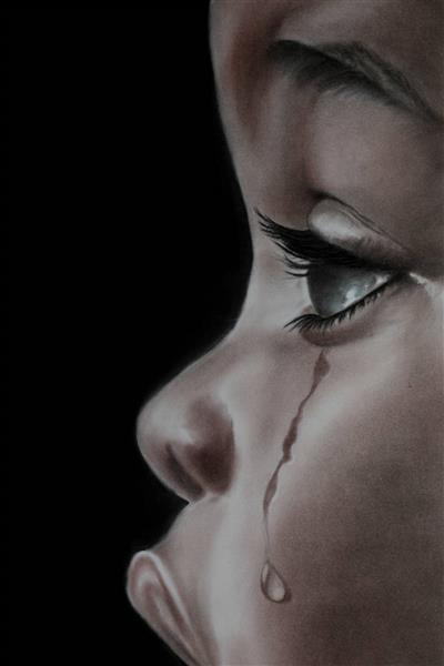 نقاشی کودک در حال گریه کردن