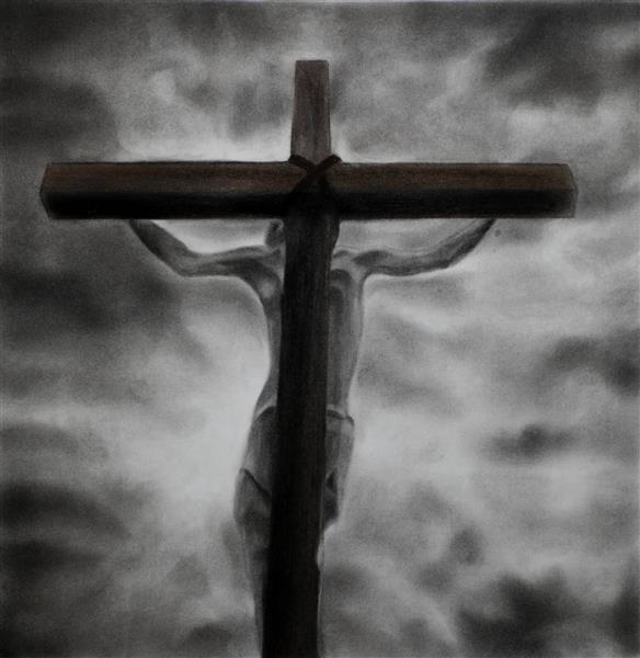 صلیب نقاشی سیاه و سفید صلیب