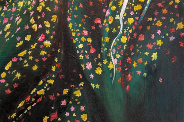 نقاشی پارچه گلگلی ایرانی