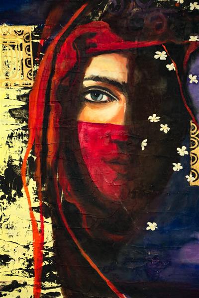 تابلو دختر ایرانی با چشمان زیبا