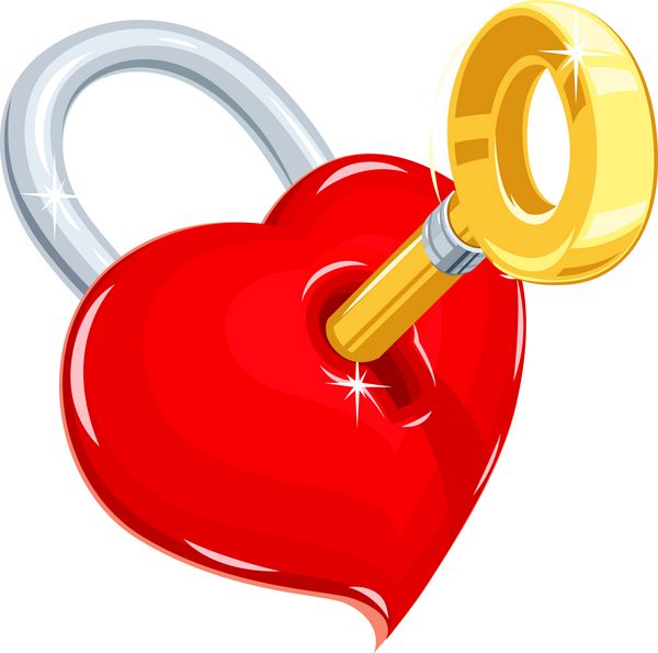 قلب و کلید نماد عشق برای روز مقدس ولنتاین