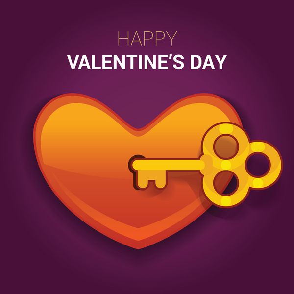 تصویر روز ولنتاین کلید قلب به عنوان نمادی از دوست داشتن