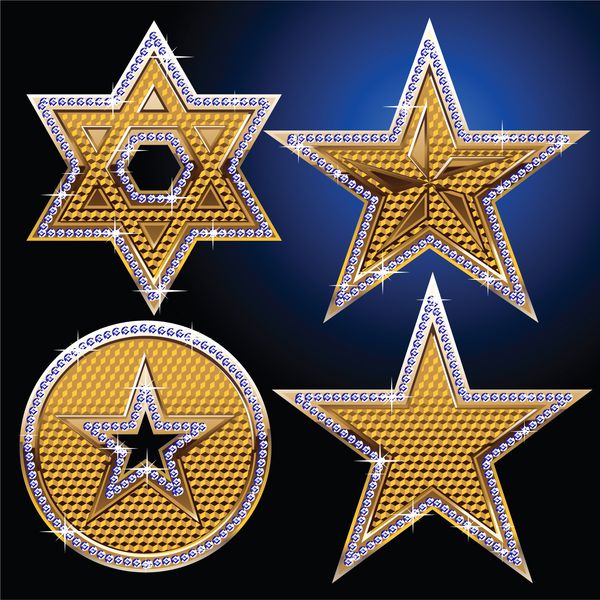 نمادهای الماس و طلا ستاره ها