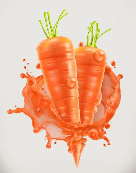 آب هویج سبزیجات تازه نماد وکتور 3 بعدی