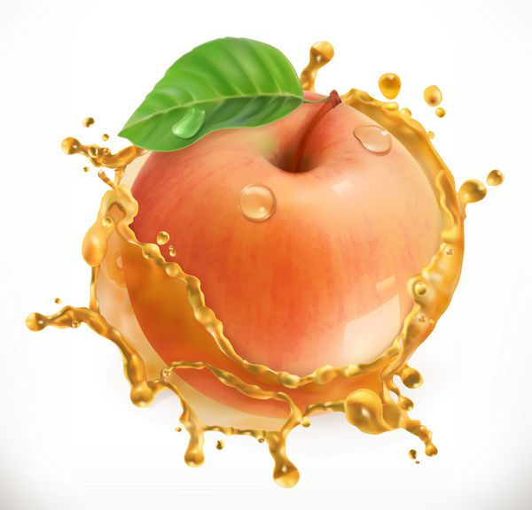 آب سیب میوه تازه نماد وکتور 3 بعدی