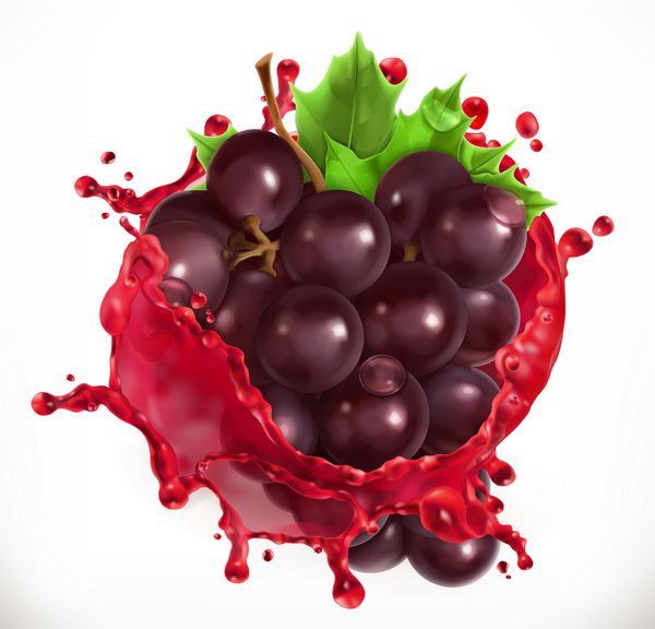 قرمز و انگور میوه تازه نماد وکتور 3 بعدی