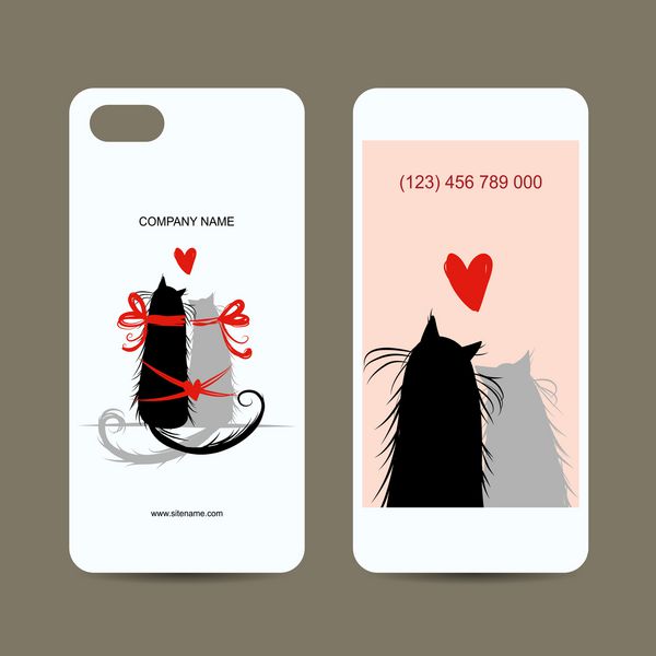 جلد و صفحه نمایش تلفن همراه گربه ها را برای طراحی خود دوست داشته باشید