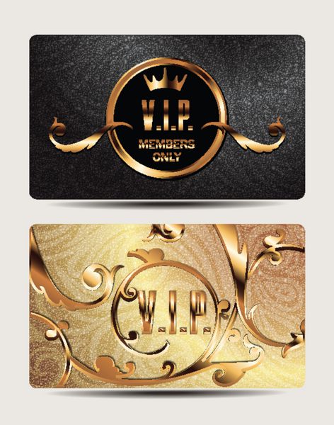 کارتهای VIP طلایی با عناصر طراحی گل