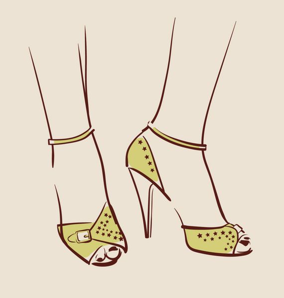 زن پوشیدن کفش زیبا