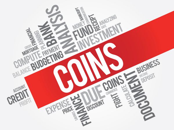 ابر کلمات COINS مفهوم تجارت