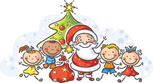 کارتون سانتا با بچه ها