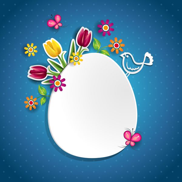 تخم مرغ و گلهای سفید
