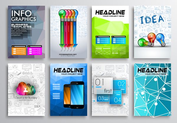 مجموعه ای از طراحی بروشور طراحی بروشور Infographics