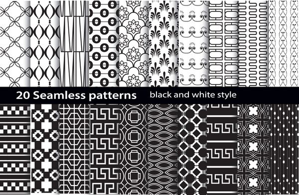 20 الگوی بدون درز سیاه و سفید