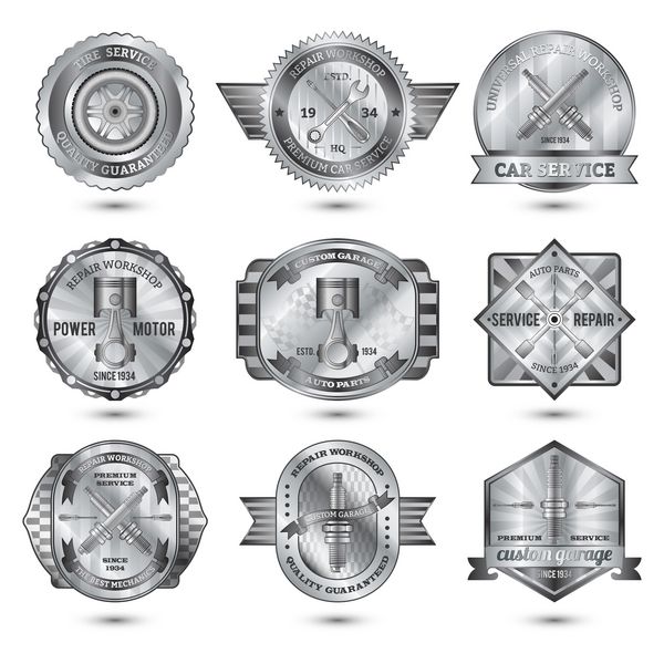 مجموعه کارگاه تعمیرات فلزی Emblems