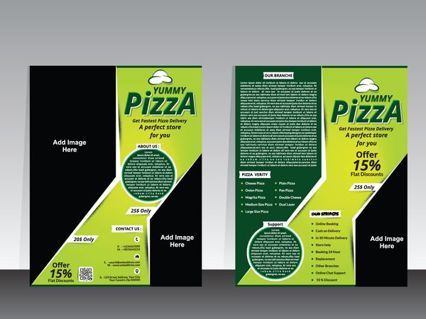 طراحی بروشور فروشگاه پیتزا