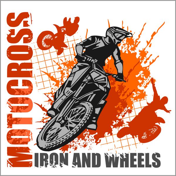 Sport Motocross پوستر grunge