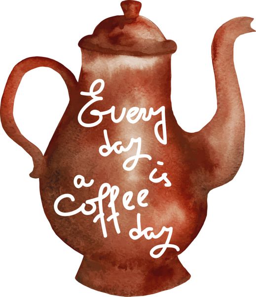 گلدان قهوه قوری روز قهوه وکتور