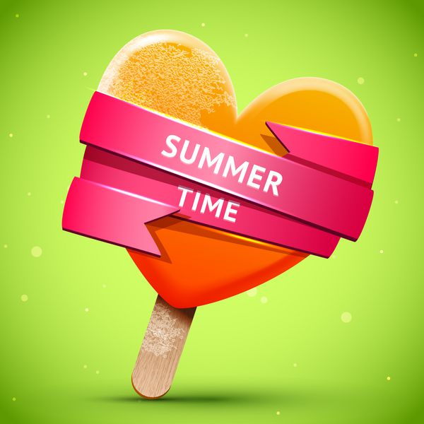 بستنی نارنجی تابستانی روشن