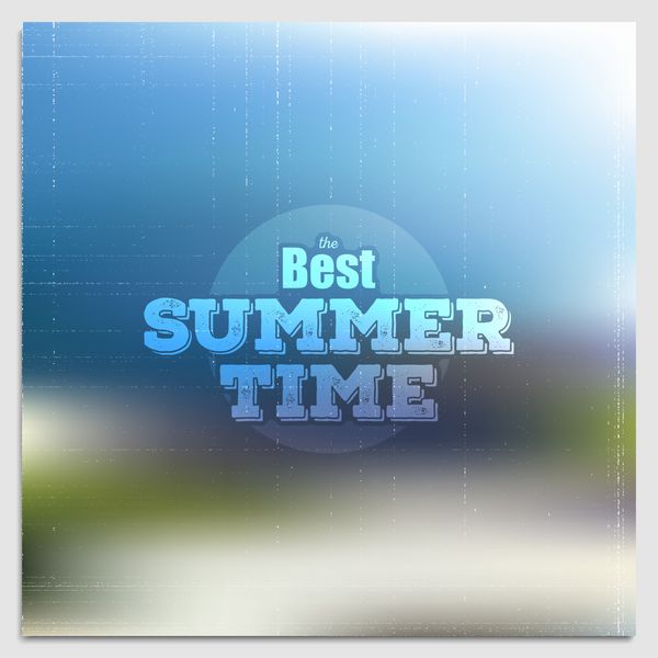 پوستر زمان تابستانی وب وکتور و الگوی رابط تلفن همراه