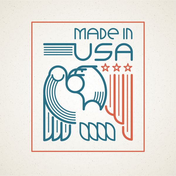 ساخته شده در نماد ایالات متحده آمریکا با الگوهای پرچم آمریکا و الگوهای عقاب