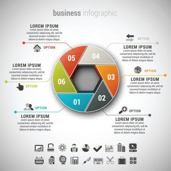 اینفوگرافیک تجاری ساخته شده از چند ضلعی