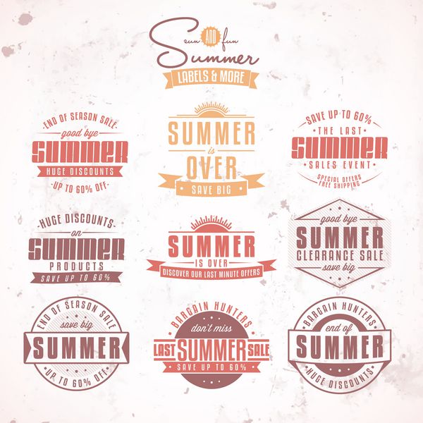مجموعه برچسب های پرنعمت مرتبط با فروش تابستانی