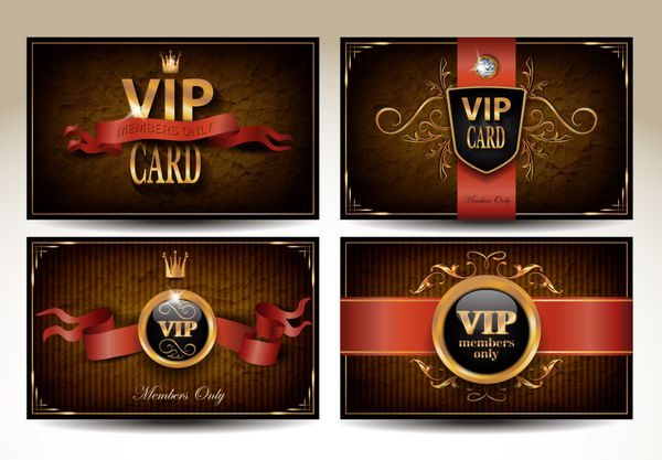 مجموعه کارتهای VIP پرنعمت با روبان قرمز