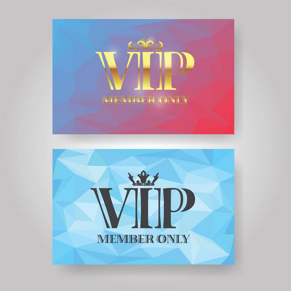 الگوی طراحی کارت ویزیت VIP VIP طلایی سبک پلی کم