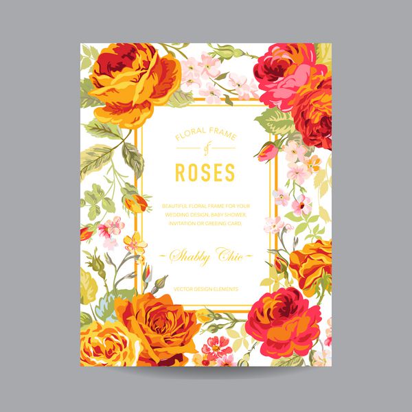 قاب گل های پرنعمت برای دعوت عروسی کارت دوش کودک