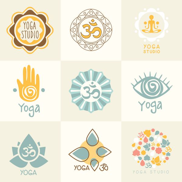 مجموعه نمادهای یوگا و مدیتیشن