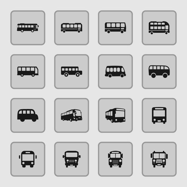 مجموعه آیکون های اتومبیل اتوبوس