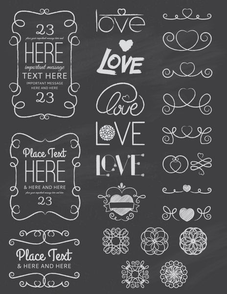 عناصر طراحی عشق Chalkboard