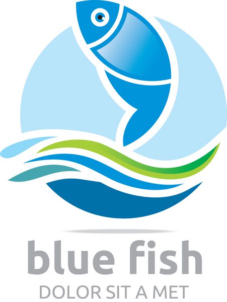 لوگو ماهی آبی پرش از نماد طراحی آب نماد