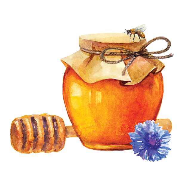 گلدان عسل آبرنگ و چوب عسل