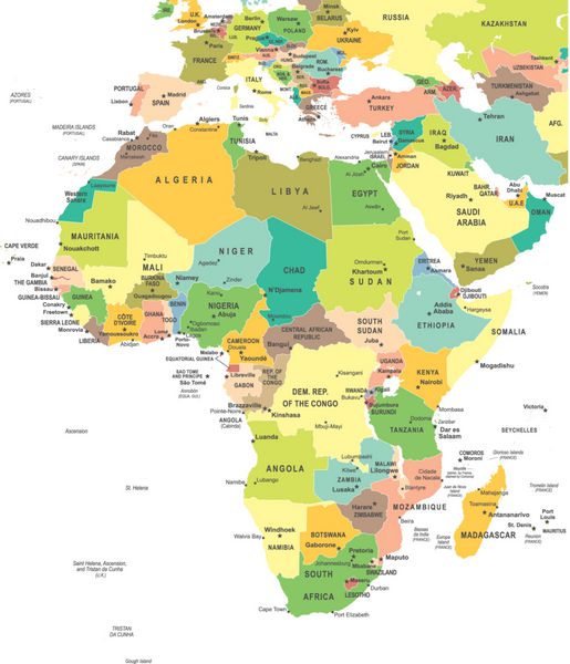 آفریقا نقشه تصویر نقشه آفریقا تصویر برداری کاملاً دقیق
