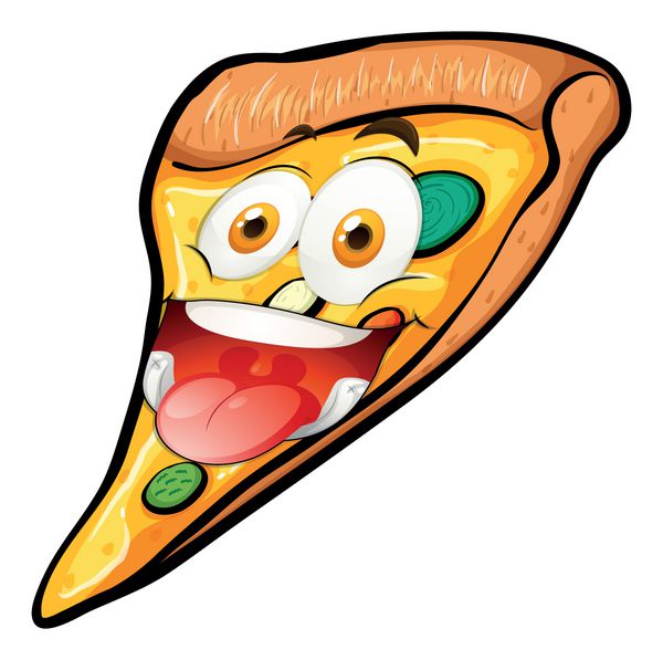 برش پیتزا با صورت خنده دار