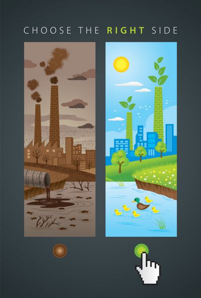 تصویر مقایسه صنعت گرد و غبار و شهر پاک