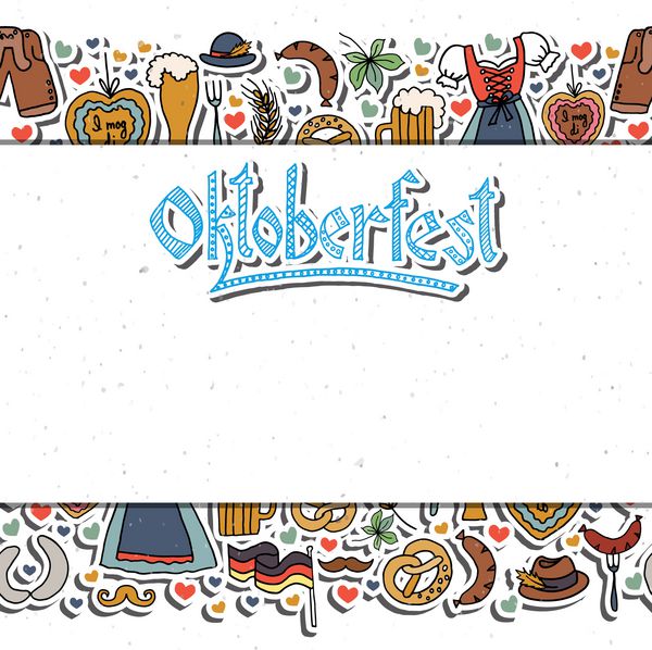 تصویر برداری از عناصر Oktoberfest تنظیم شده است