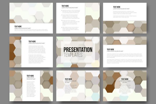 مجموعه 9 قالب برای اسلایدهای ارائه هندسی رنگارنگ