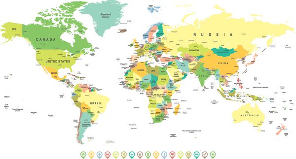 نقشه های جهانی و نمادهای ناوبری تصویر