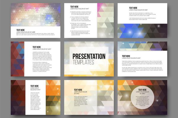 مجموعه 9 قالب برای اسلایدهای ارائه انتزاع پر جنب و جوش