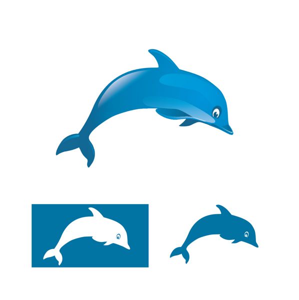دلفین ناز شنا در آب آبی