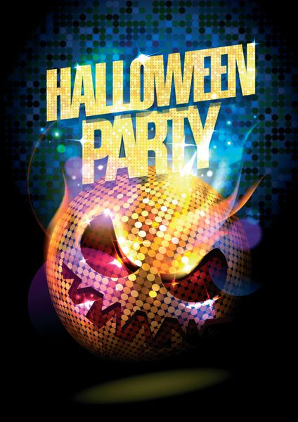 پوستر مهمانی هالووین با توپ دیسکو