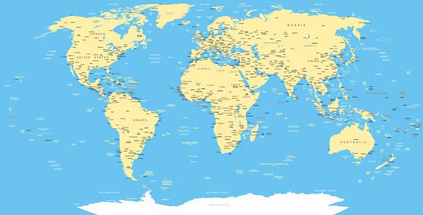 نقشه جهان و نمادهای ناوبری تصویر