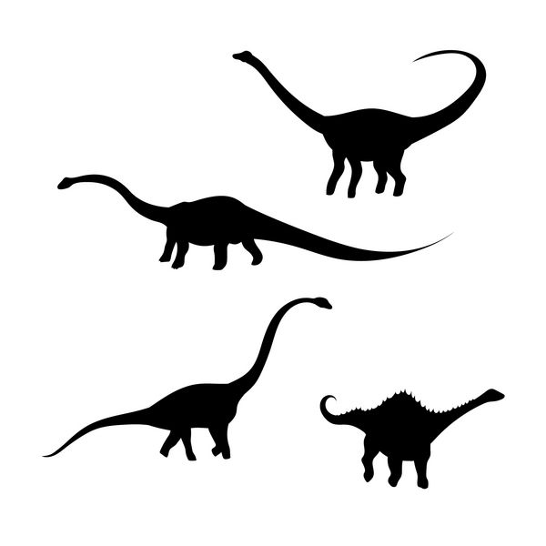 siluettes وکتور دایناسورهای دیودودوکوس