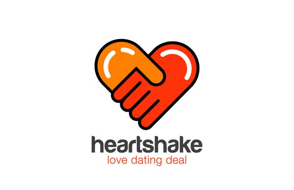 Love Handkeake Logo طراحی قلب شکل بردار انتزاعی