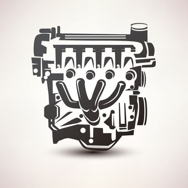 نماد ماشین موتور آیکون وکتور شیک وکتور سبک