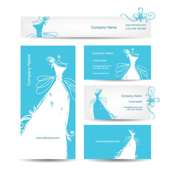کارت ویزیت با لباس عروسی برای طراحی شما